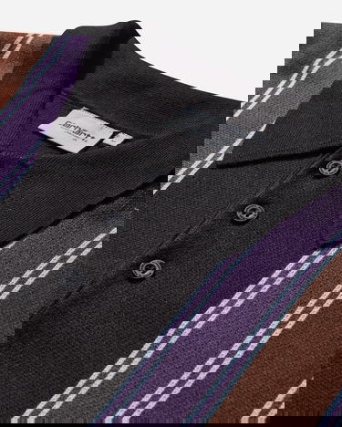 Sveter Carhartt WIP Longsleeve Polo Sweater Stripe Čierna | I034032 2KFXX, 3