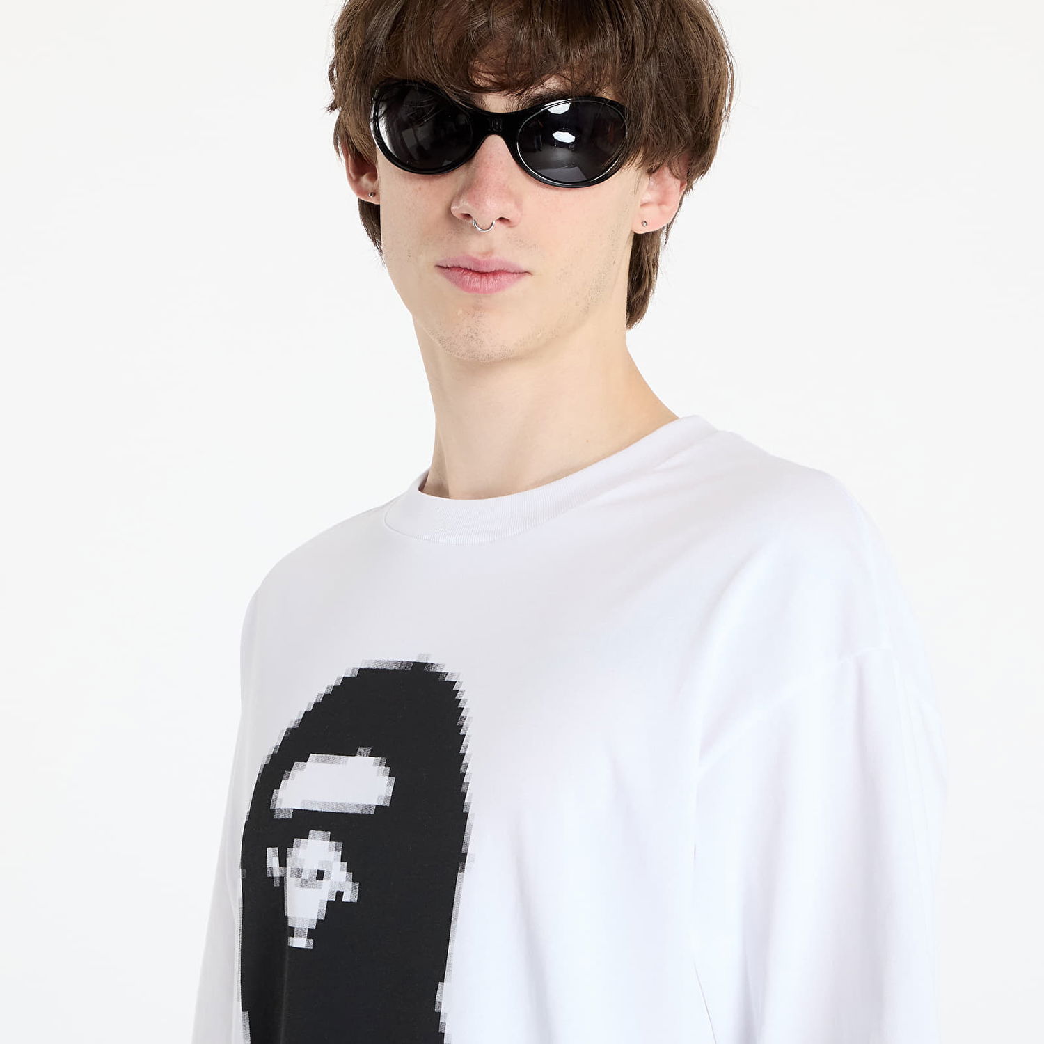 Tričko BAPE Pixel Ape Head Relaxed Fit Tee Biela | 001TEK801348M WHT, 1