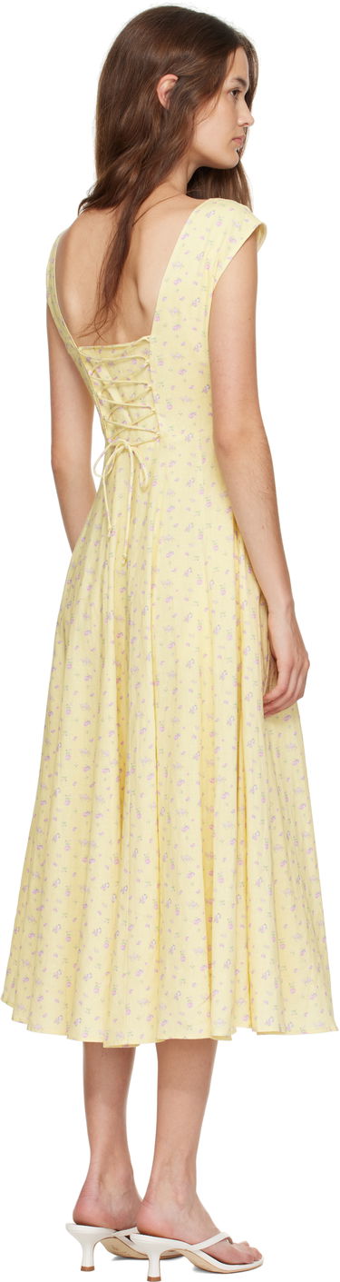 Šaty GUIZIO Guizio Leila Floral Midi Dress Žltá | P25404W085, 2