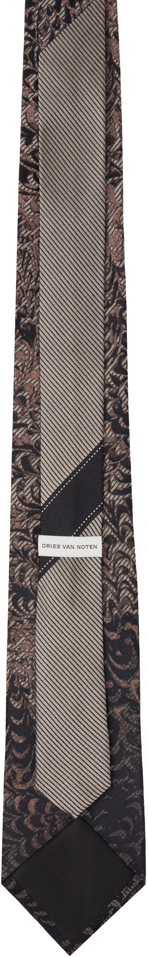 Šál Dries Van Noten Dries Van Noten 'Paste Paper' Print Silk Tie Hnedá | 251-021602-1908, 1