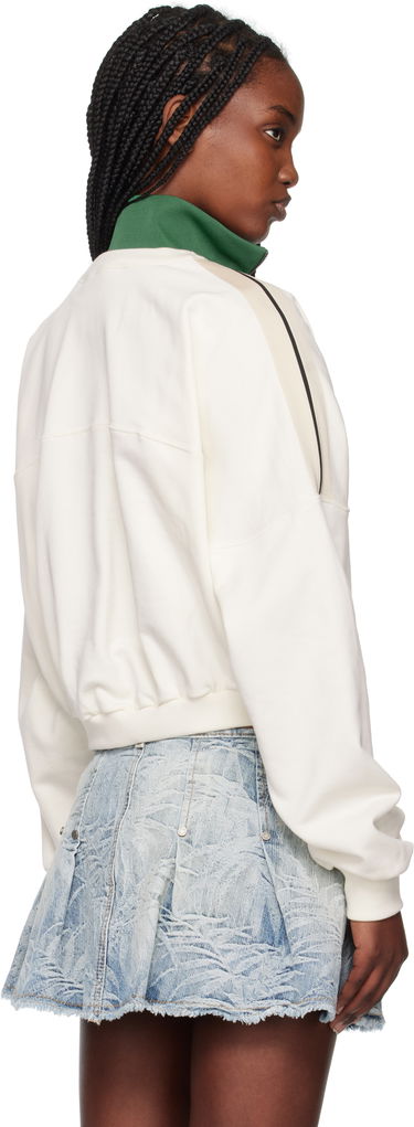 Sveter Palm Angels Palm Angels Oval Palm Cropped Sweatshirt Biela | PWBA055S25FLE0010357, 2