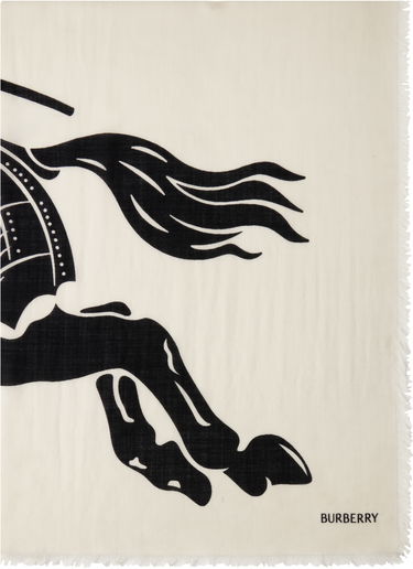 Šál Burberry Burberry Wide Wool Scarf with Equestrian Knight Design Béžová | 8099096, 1