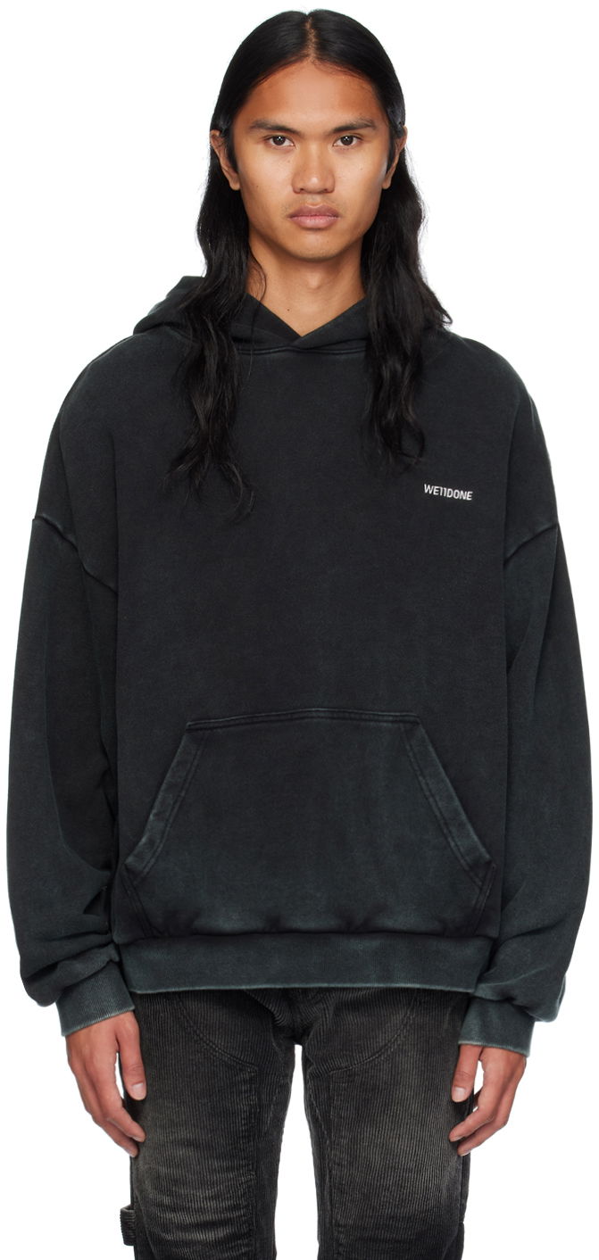 Mikina We11done Raw Edge Hoodie by Čierna | WD-TH2-24-809-U-BK, 0