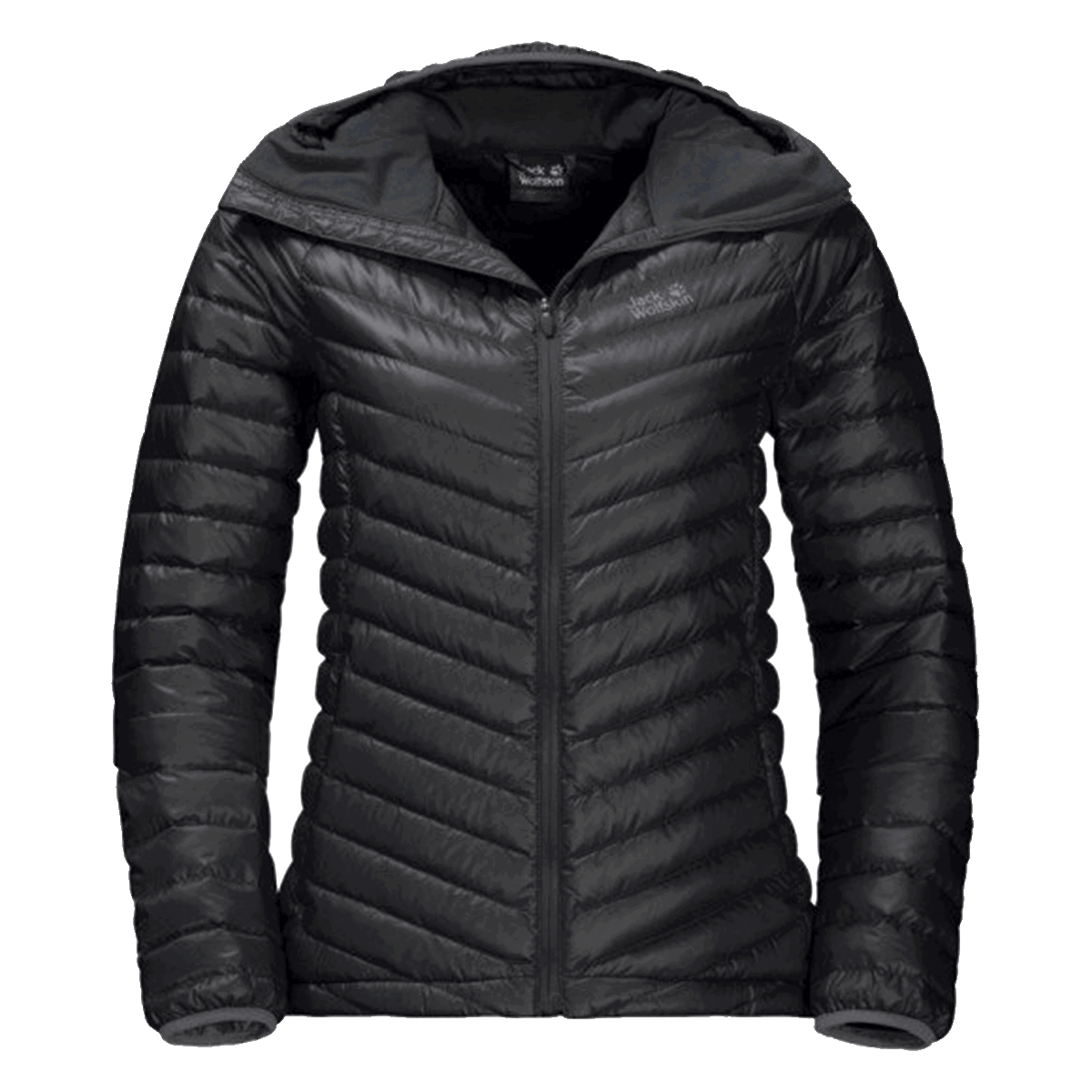 Prešívaná bunda Jack Wolfskin ATMOSPHERE Hooded Puffer Jacket Čierna | 1204431-6000, 0