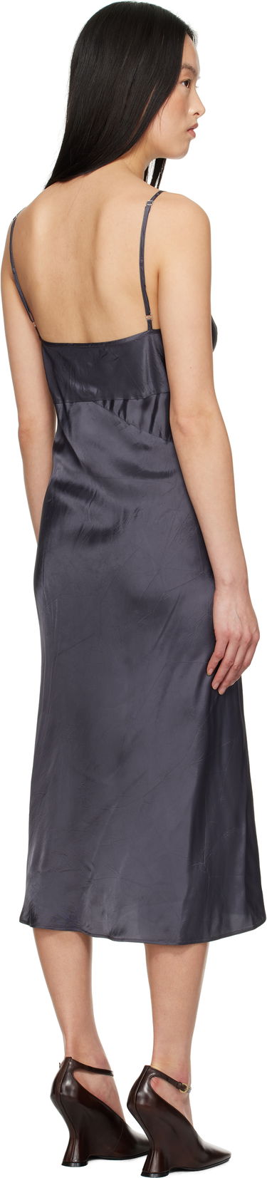 Šaty Dries Van Noten Dries Van Noten Satin Midi Slip Dress Šedá | 251-011000-1427, 2