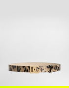 Dolce & Gabbana Animal Print Polished Calfskin Belt