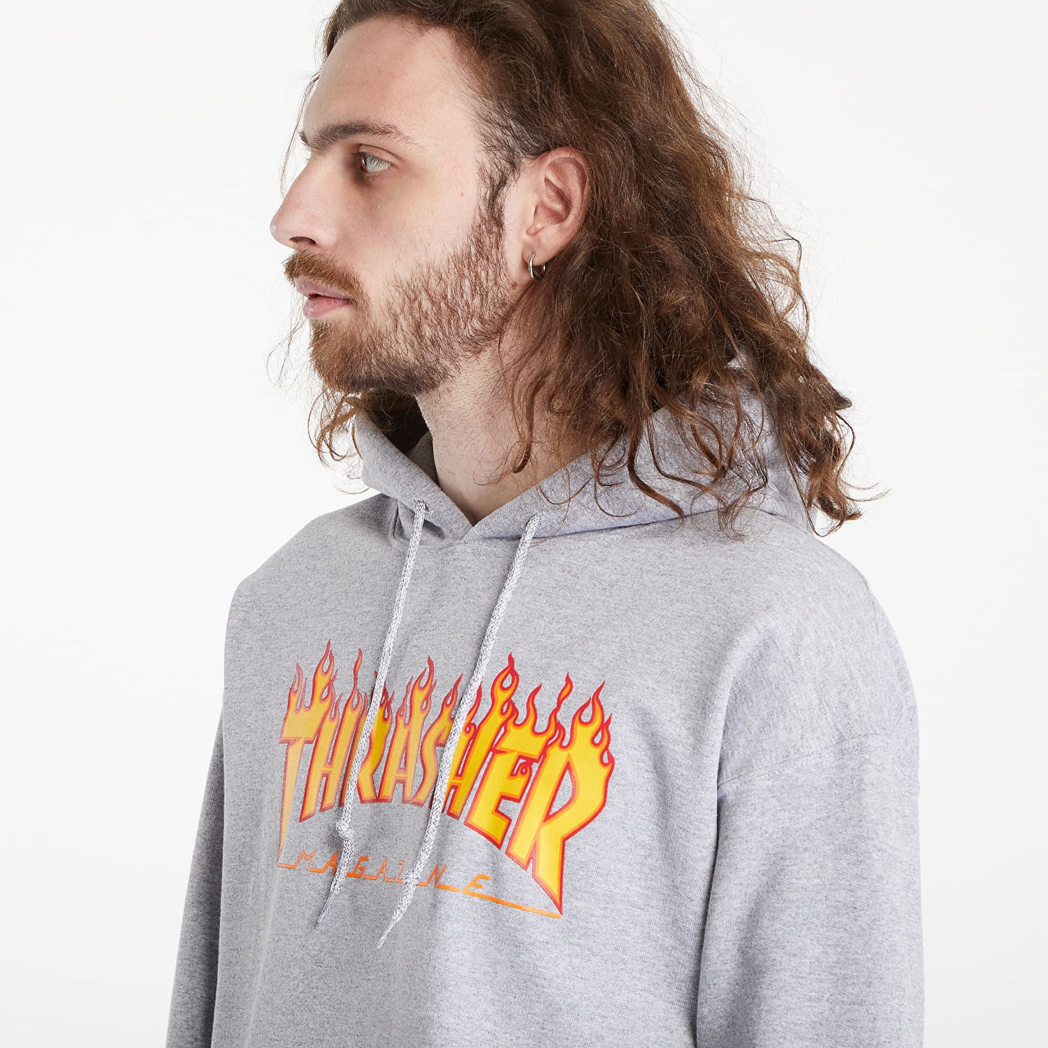Mikina Thrasher Thrasher Flame Logo Hoody Šedá | 113102GY, 1