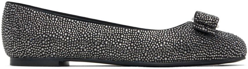 Starostlivosť o obuv FERRAGAMO Salvatore Ferragamo Varina Crystal Embellished Ballerina Flats Čierna | 01H714 - 771895, 0