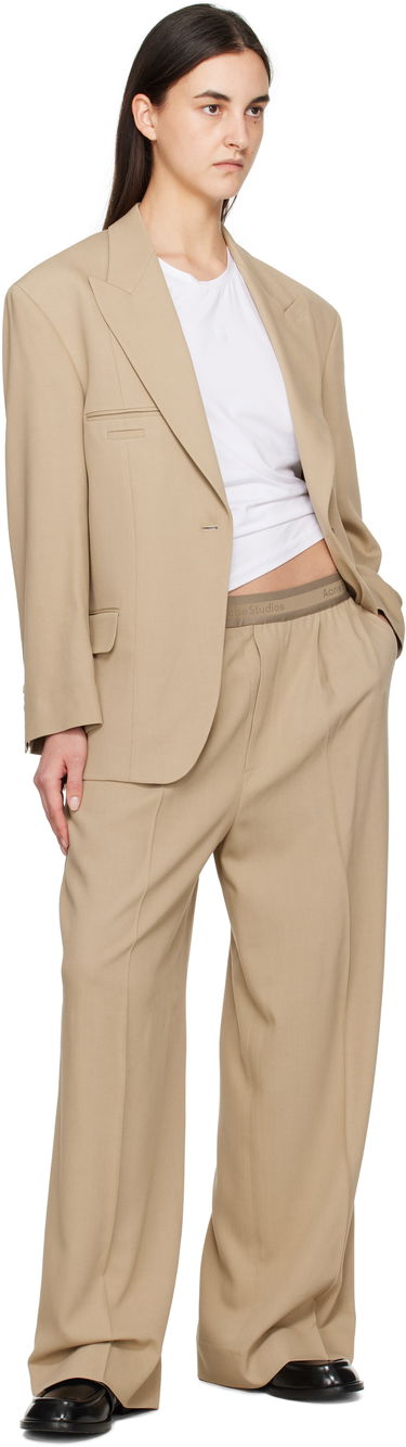 Nohavice Acne Studios Taupe Pleated Trousers Béžová | AK0826-, 3