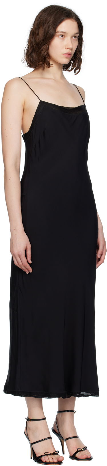 Šaty TOTEME TOTEME Satin Slip Midi Dress Čierna | 252-WRD0186-FB0418, 1