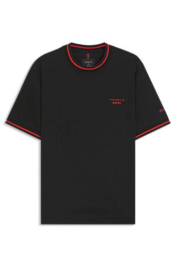 Tričko BOSS Porsche x BOSS Cotton Tee with Moisture-Control Čierna | 50543341, 0