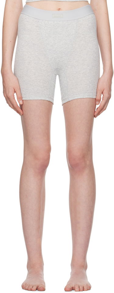 Šortky SKIMS Rib Boxer Boy Shorts Šedá | BX-BOX-6248W, 0