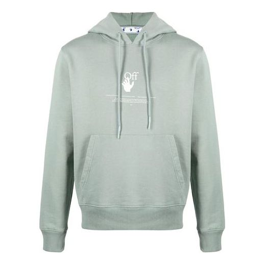 Mikina Off-White Graffiti Logo Print Hoodie Zelené | OMBB034R21FLE0055041, 0