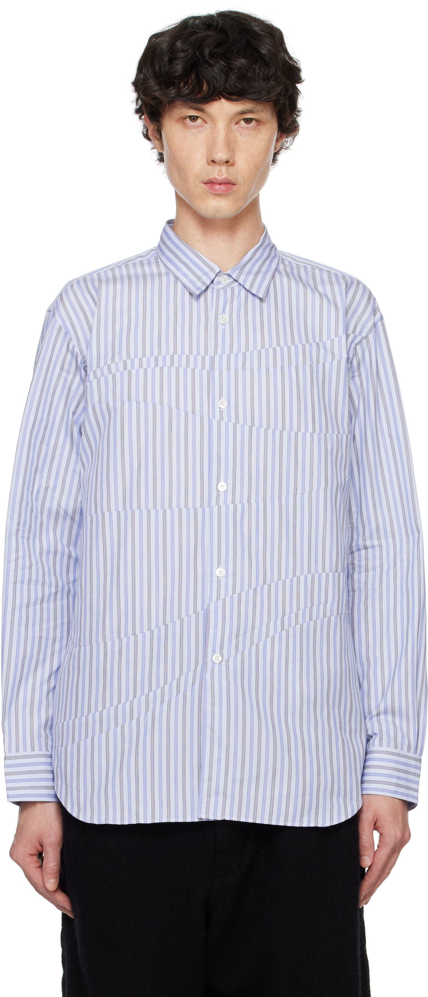 Košeľa Comme des Garçons Striped Shirt Modrá | FN-B010-W24, 0