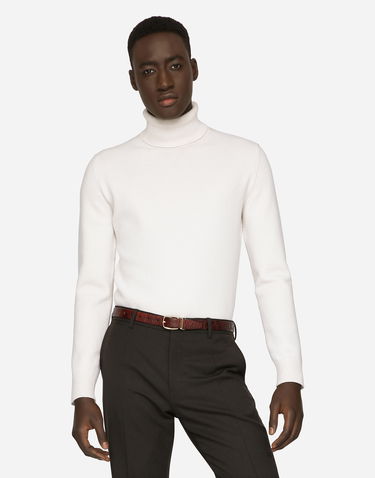 Sveter Dolce & Gabbana Dolce & Gabbana Virgin Wool Turtleneck Sweater Biela | GXB00TJAVZQW0001, 2
