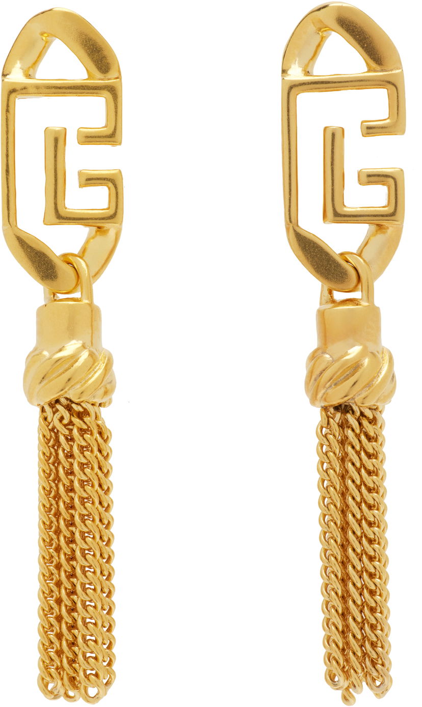 Náušnice Balmain Sync 'PB' Pendant Tassel Chain Earrings Metalická | FN1XI520MBRA