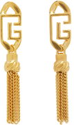Sync 'PB' Pendant Tassel Chain Earrings