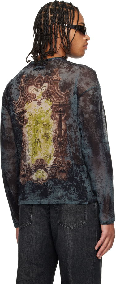 Tričko Jean Paul Gaultier The Oversized Médaillon Printed Mesh Long Sleeve Top Rôznofarebný | 25/04-W-TO340-M006P-005740, 2
