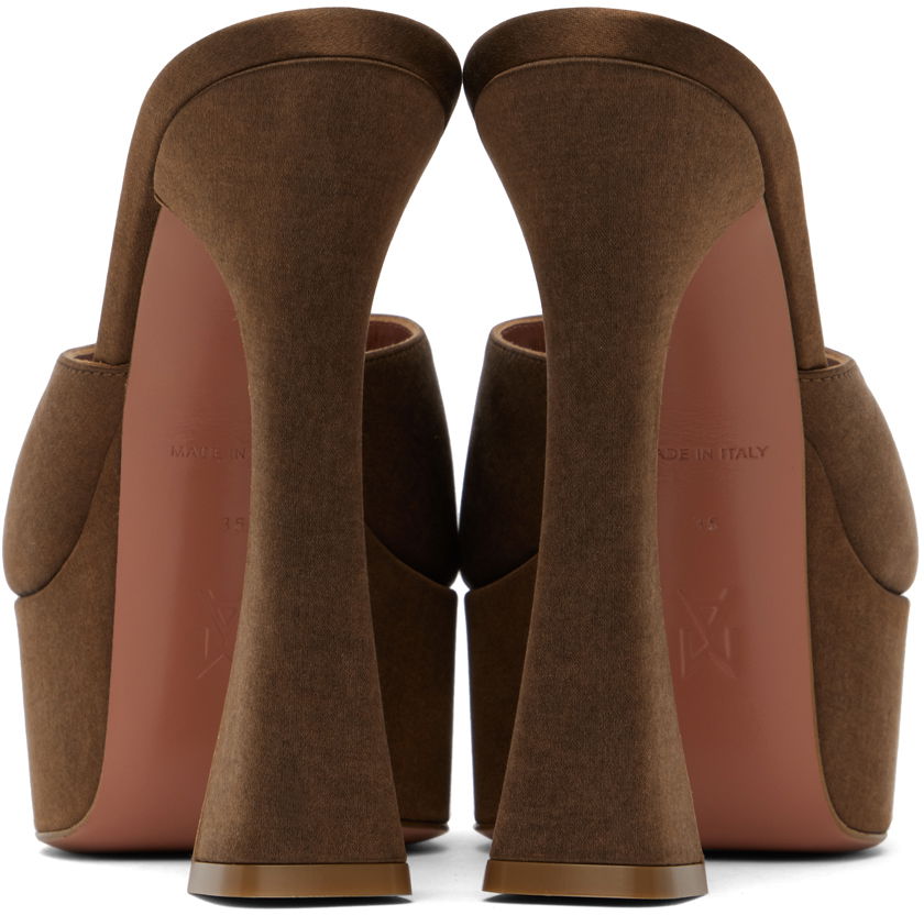 Starostlivosť o obuv Amina Muaddi Amina Muaddi Dalida Heeled Platform Sandals Hnedá | DALIDA SANDAL PLATEAU SATIN ACID, 1