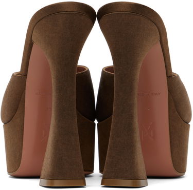 Starostlivosť o obuv Amina Muaddi Amina Muaddi Dalida Heeled Platform Sandals Hnedá | DALIDA SANDAL PLATEAU SATIN ACID, 1