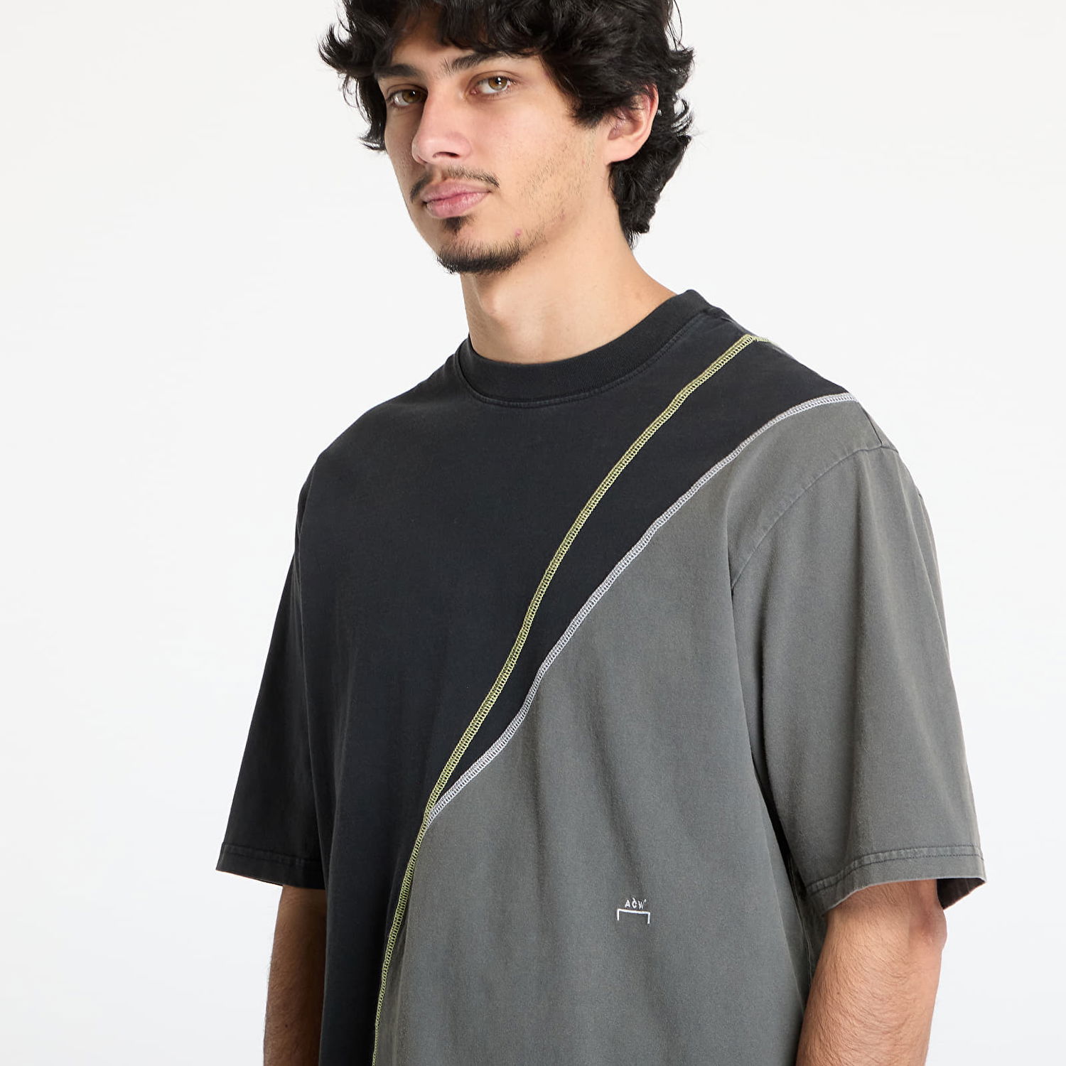 Tričko A-COLD-WALL* A-COLD-WALL* Spliced T-Shirt Šedá | ACWMTS211 Black, 1