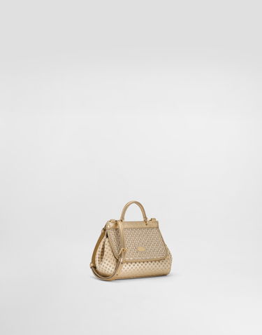 Kabelka Dolce & Gabbana Dolce & Gabbana Sicily Satin Crossbody Bag with Rhinestones and Glittery Polka Dots Metalická | EB0003AU18487610, 1