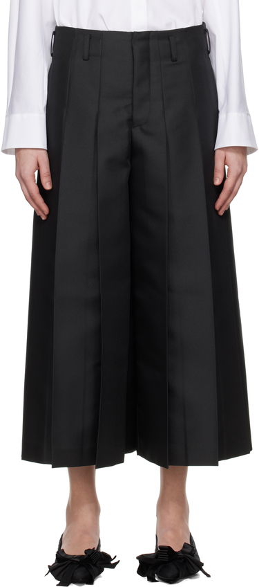Nohavice Comme des Garçons Comme des Garçons Gabardine Pleated Cropped Trousers Čierna | GO-P009-S25, 0