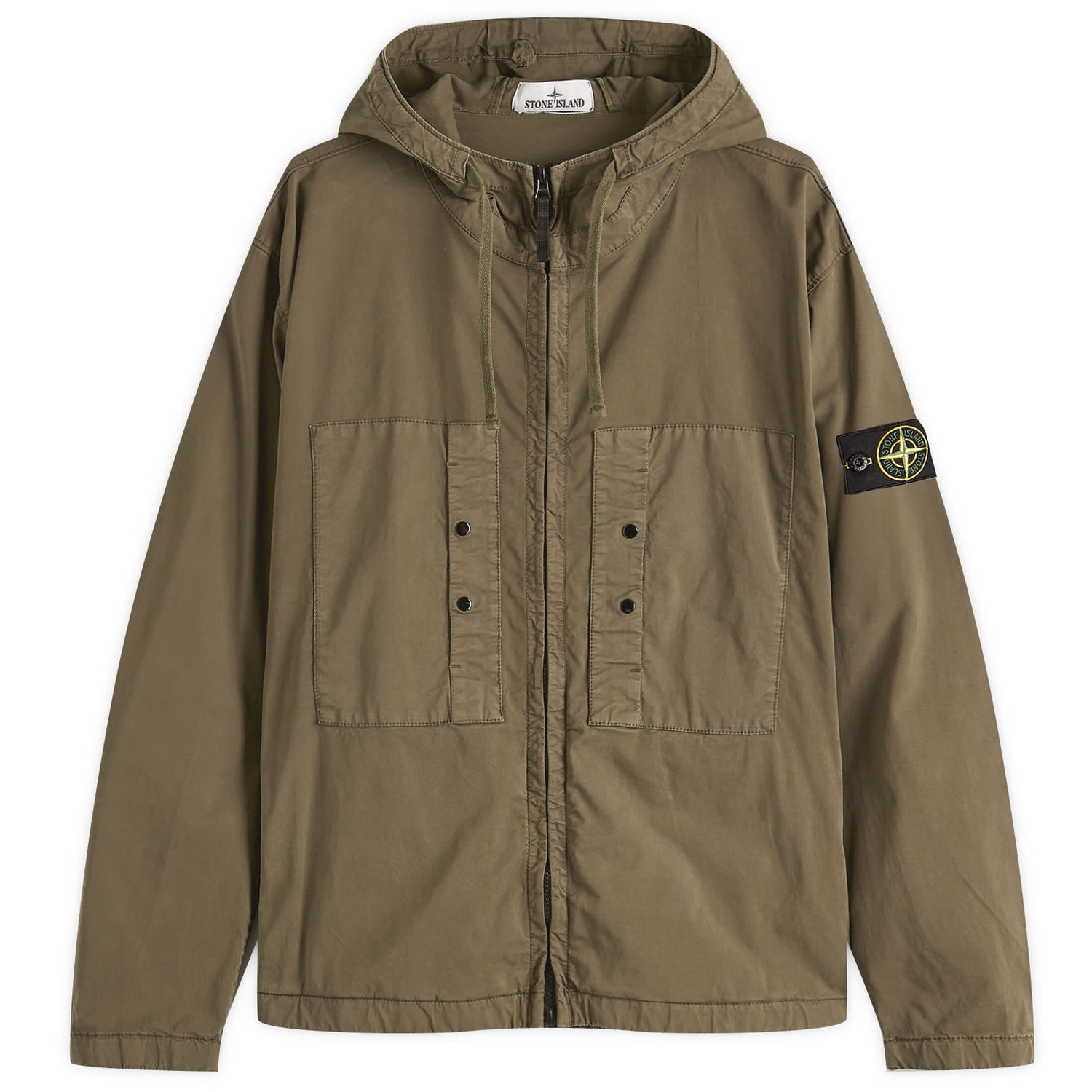 Vetrovka Stone Island Stone Island Supima Cotton Twill Stretch-TC Hooded Jacket Zelené | K1S154100091-V0054, 0