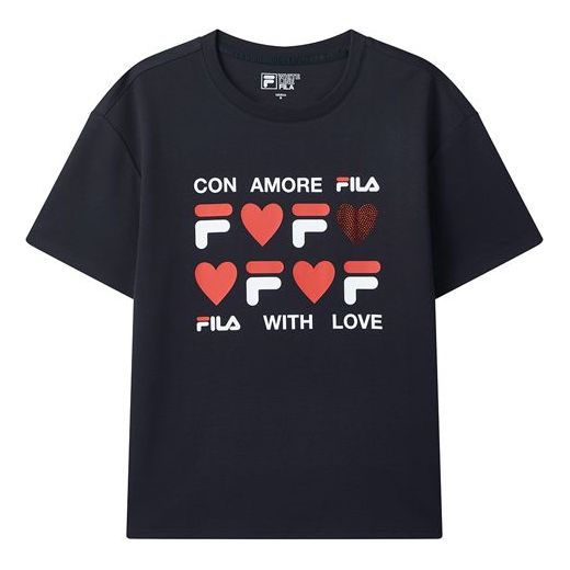 Tričko FILA FILA Logo Love Print T-Shirt Navy | F11W028108F-NV