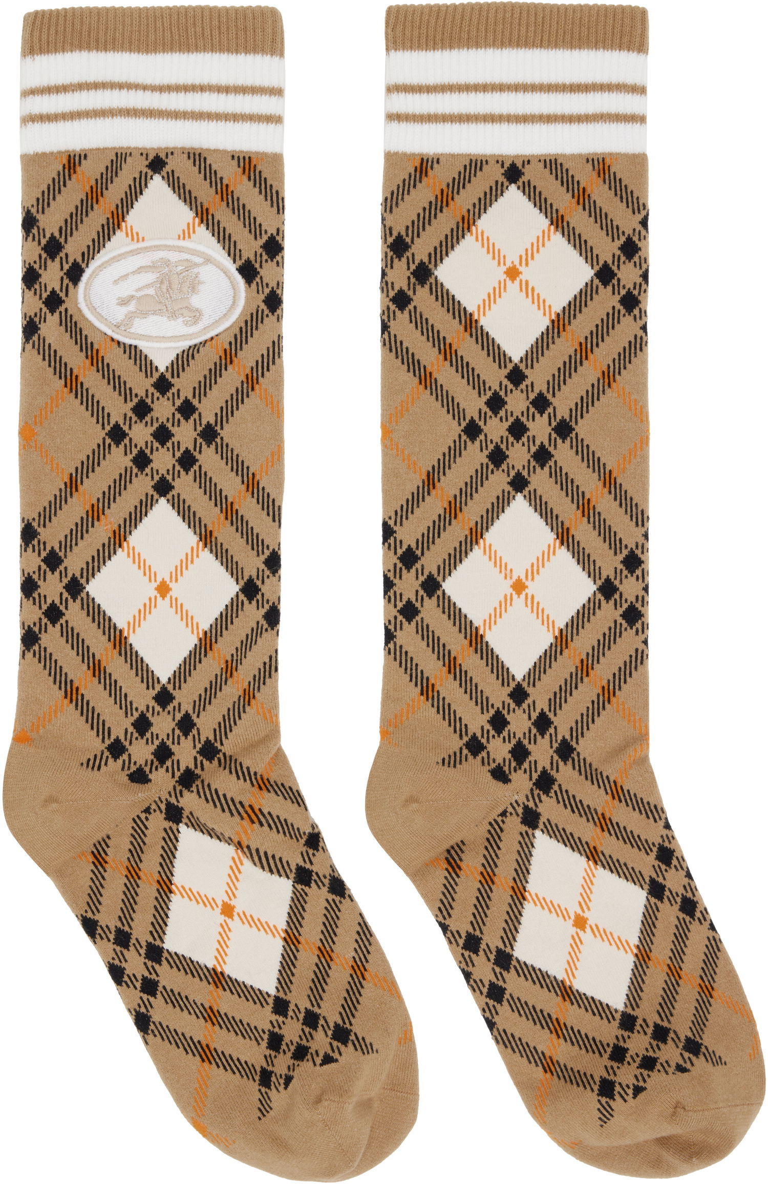 Ponožky Burberry Burberry Argyle Check Stretch Cotton Blend Socks Béžová | 8113535, 0