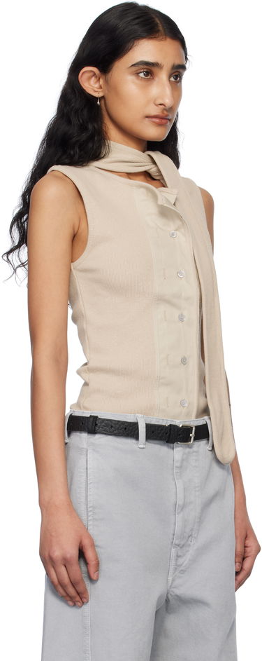 Tielko LEMAIRE Lemaire Asymmetrical Fitted Tank Top Béžová | TO1351 LJ1030, 1