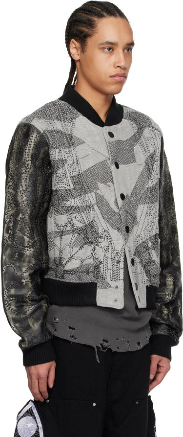 Bomber bunda Who Decides War Who Decides War Notre Dame Embroidered Varsity Jacket Šedá | 1131340021SS25, 1