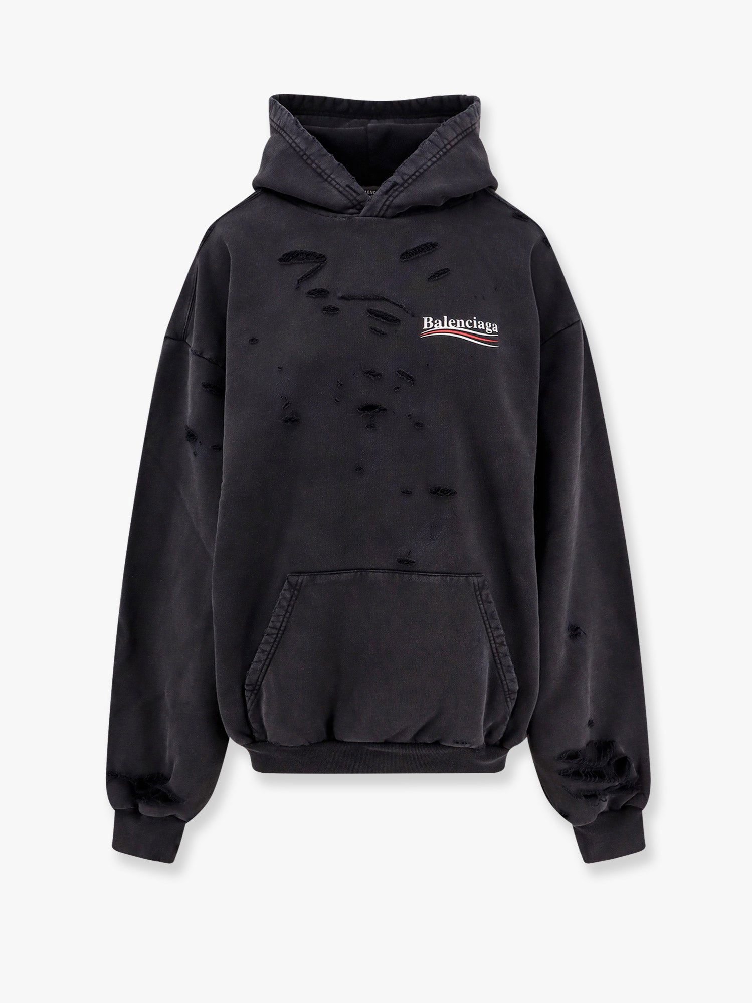 Mikina Balenciaga Balenciaga Political Campaign Distressed Hoodie Čierna | 818557TRVP99756, 0