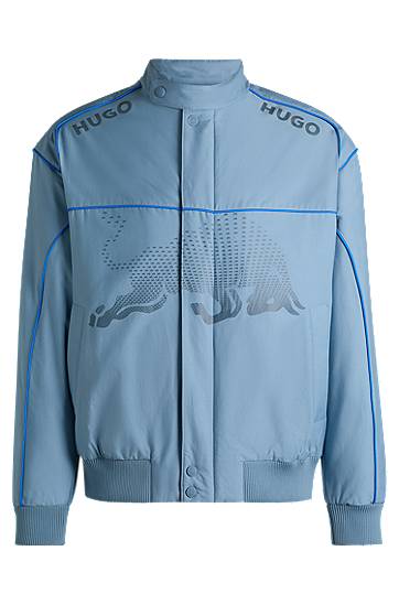 Bomber bunda BOSS HUGO x Red Bull Water-Repellent Jacket with Bull Graphic Modrá | 50548608, 0