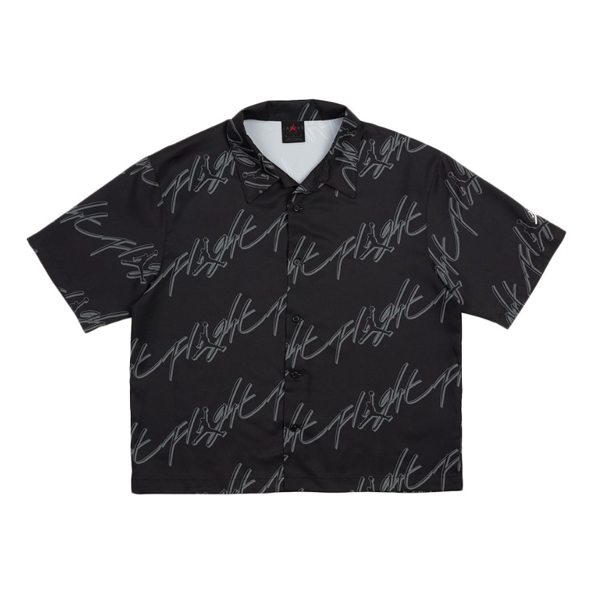 Košeľa Jordan Essentials Flight Patterned Button-Up Shirt Čierna | FB7323-010, 0