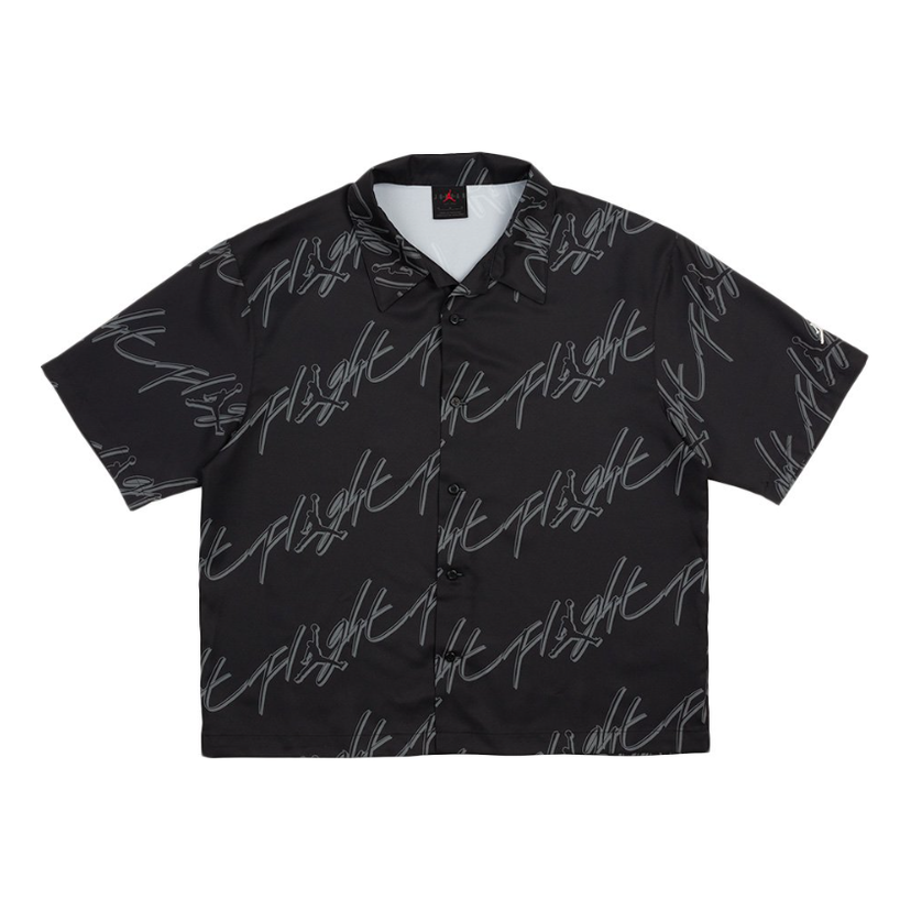 Košeľa Jordan Essentials Flight Patterned Button-Up Shirt Čierna | FB7323-010