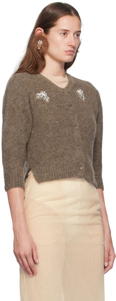 Sveter Simone Rocha Simone Rocha Cropped Alpaca Knit Cardigan Čierna | MIMK2TB 0657, 4