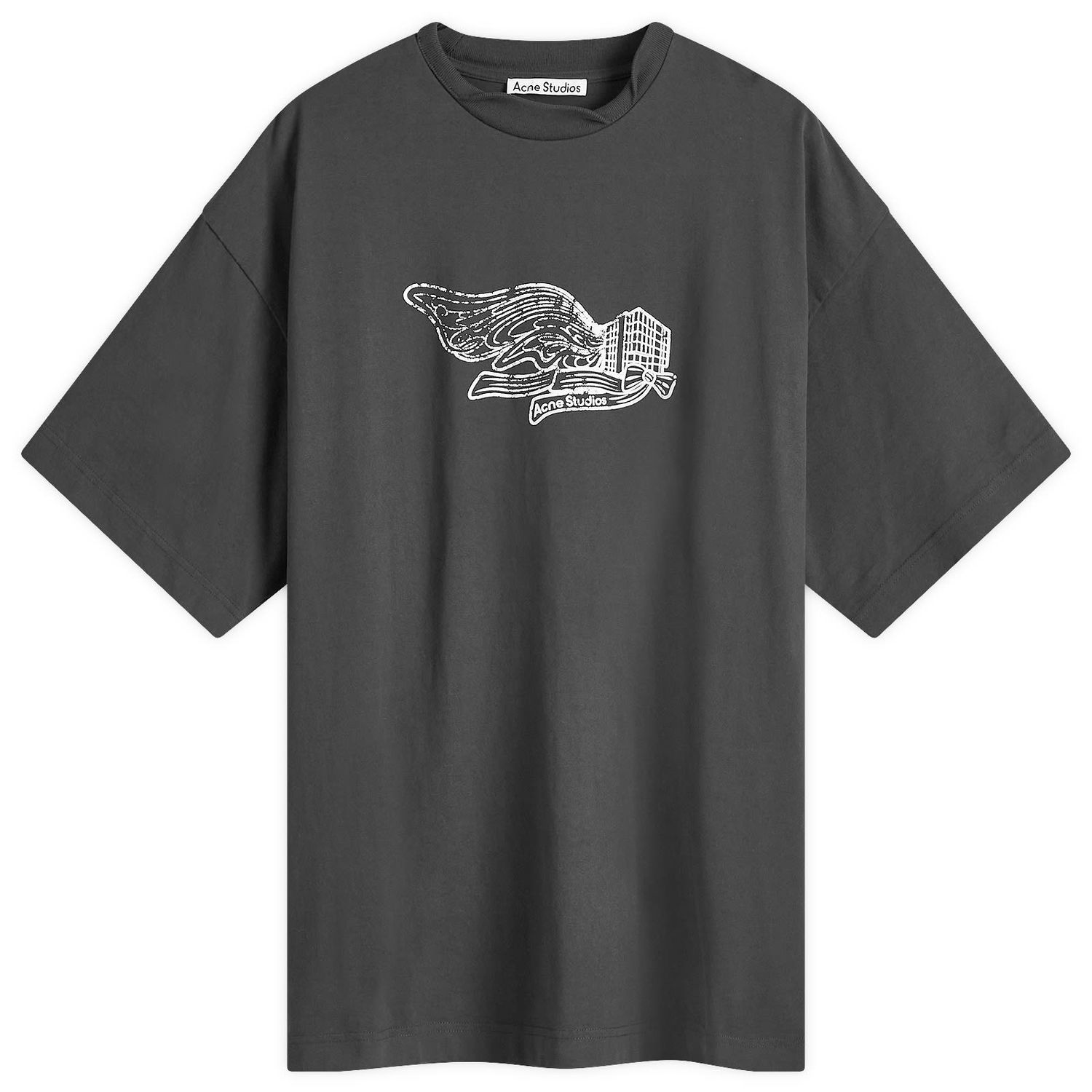 Tričko Acne Studios Edlund Logo Wings T-Shirt, Size Small Šedá | BL0392-BM0, 0