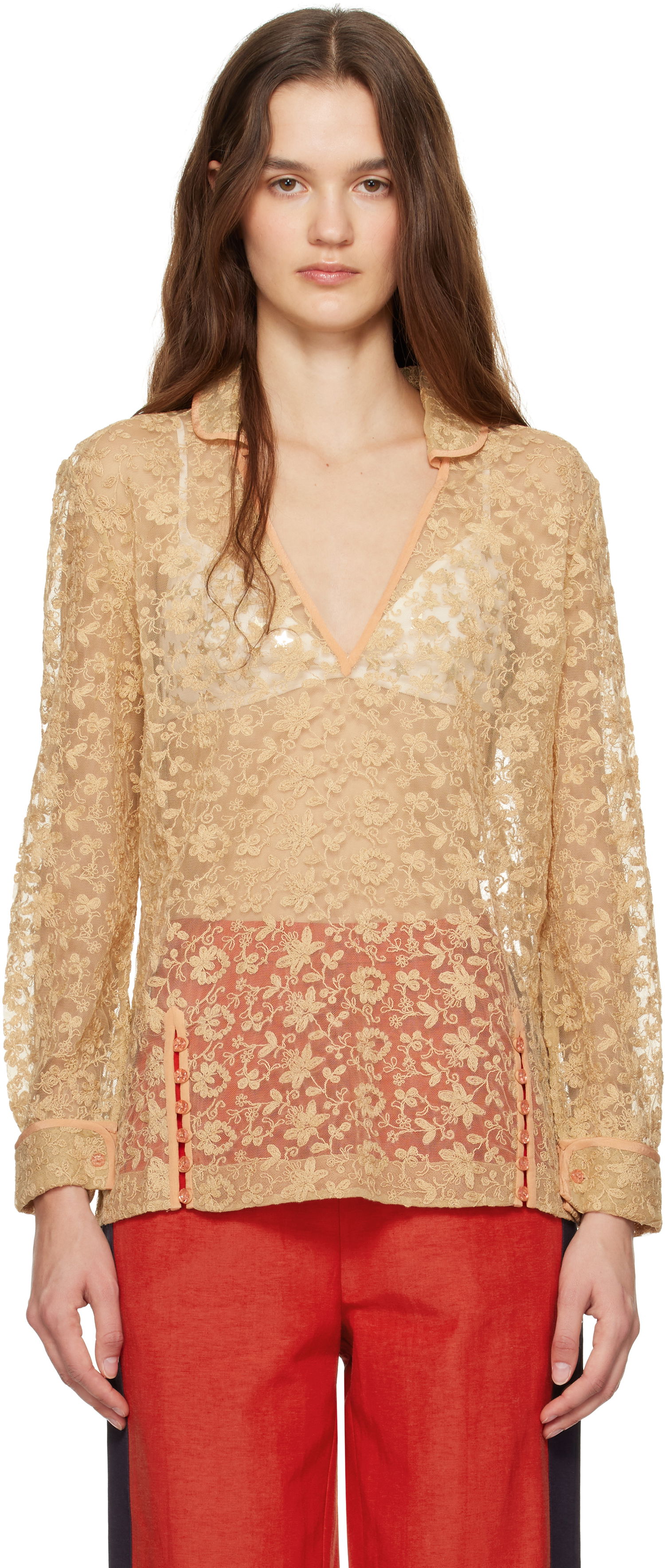 Košeľa Bode Lace Blouse Béžová | WRF24SH005, 0