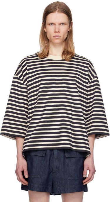 Tričko AMI AMI Paris Loose Fit Striped T-Shirt Čierna | UTS056.JE0121, 0