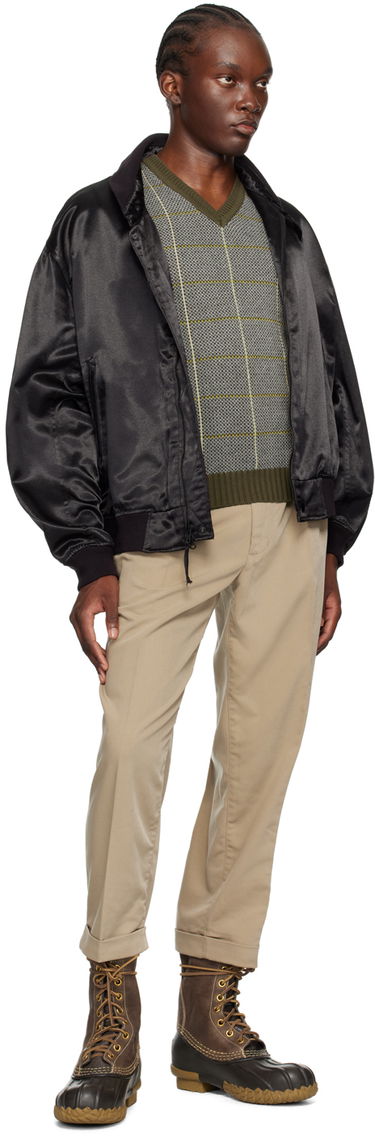 Vesta BEAMS BEAMS PLUS Plaid Knit Vest Zelené | 3805-0038-103, 3