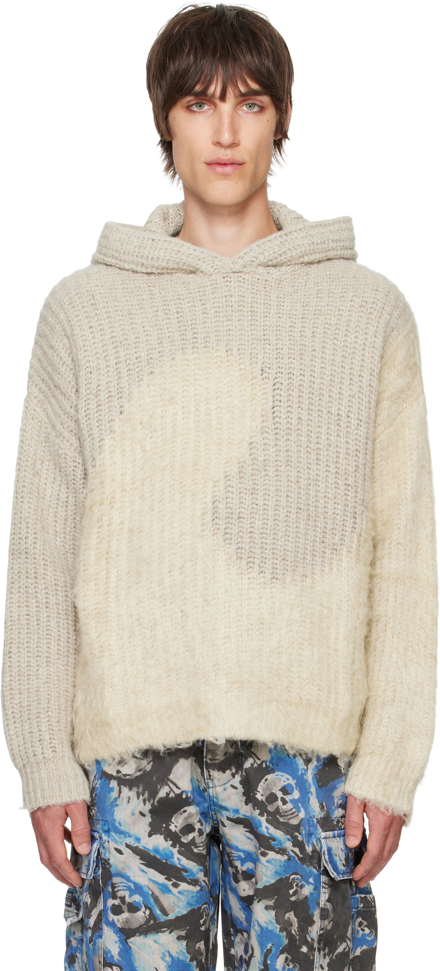 Mikina ERL Silk Swirl Hoodie Béžová | ERL09N019, 0