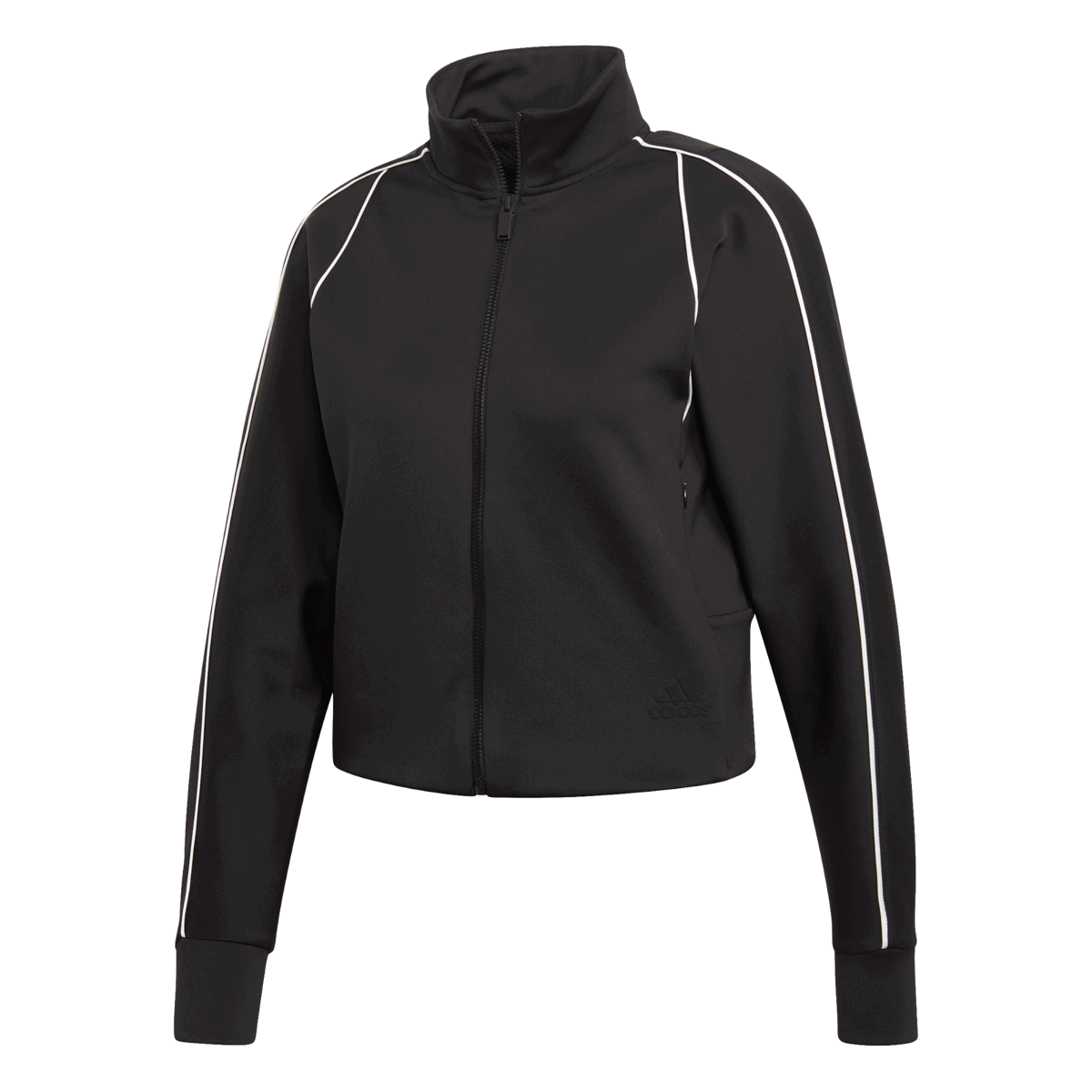 Mikina adidas Originals Cropped Stand-Collar Piped Full-Zip Tracktop Čierna | FP8074, 0