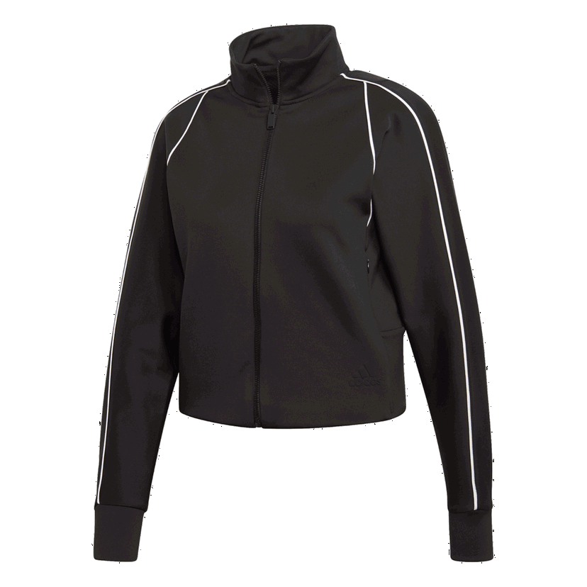 Mikina adidas Originals Cropped Stand-Collar Piped Full-Zip Tracktop Čierna | FP8074