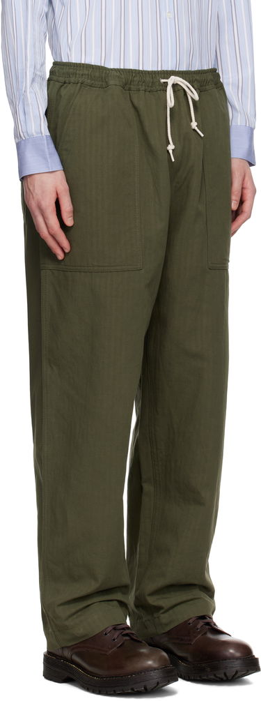 Cargo nohavice Comme des Garçons Comme des Garçons Homme Linen Herringbone Drawstring Trousers Zelené | HO-P019-051, 1