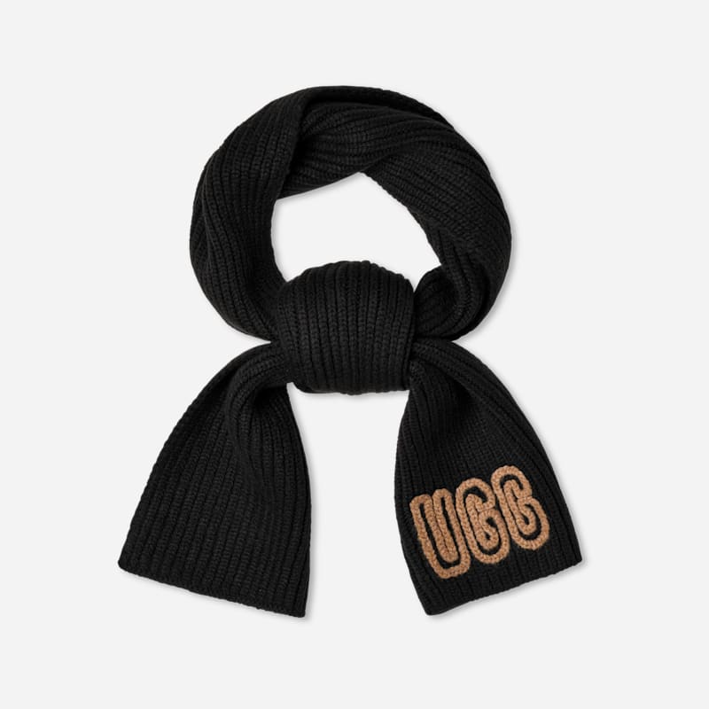 Šál UGG Chunky Knit Ribbed Scarf Čierna | 102787-BLK