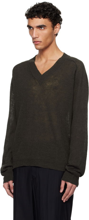 Sveter OUR LEGACY OUR LEGACY Rue V-Neck Sweater Zelené | M2253RNG, 3