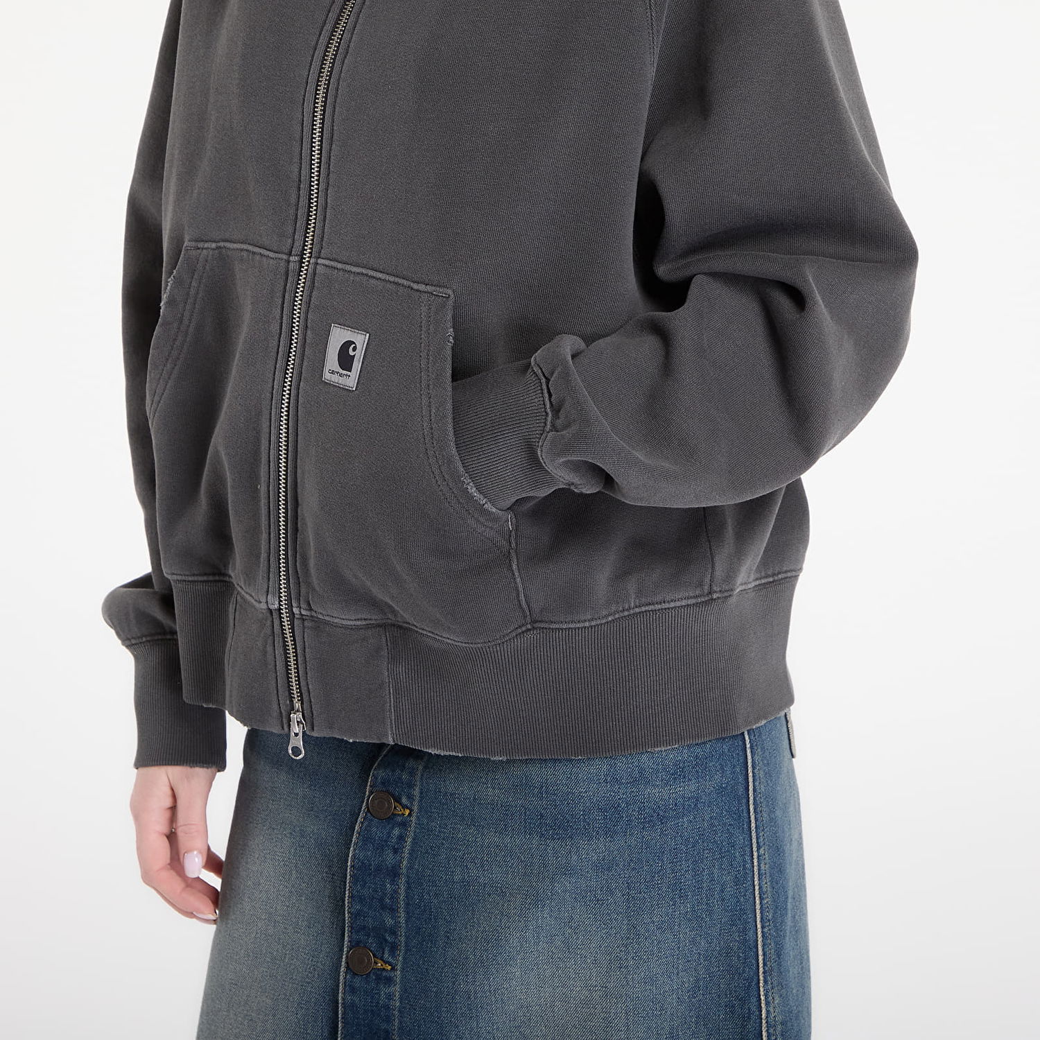 Mikina Carhartt WIP Work In Progress Torion Full-Zip Hoodie Šedá | I036047 89B7, 1