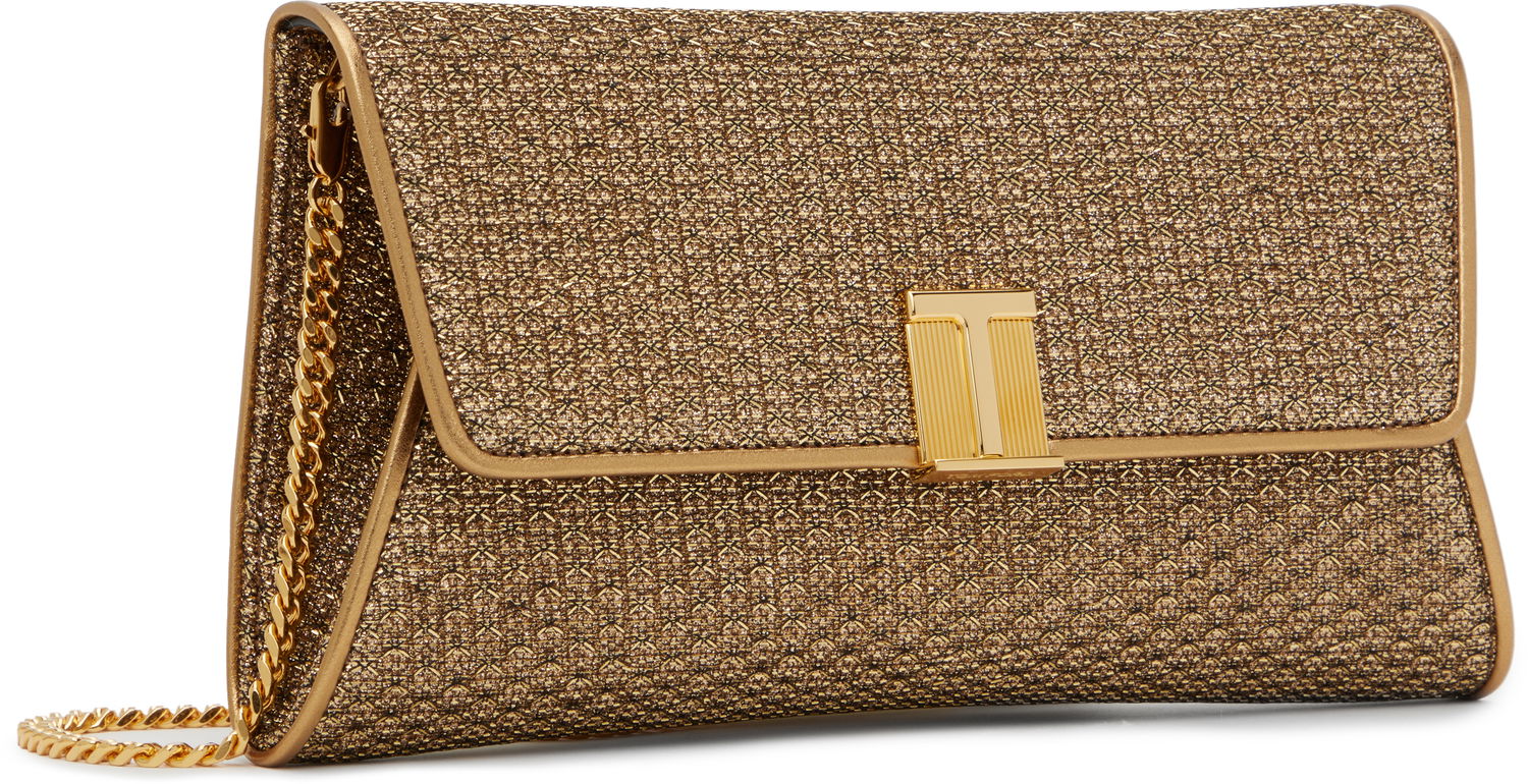 Kabelka Tom Ford Tom Ford Nobile Textured Fabric Clutch Metalická | L1736-TSY048X, 1