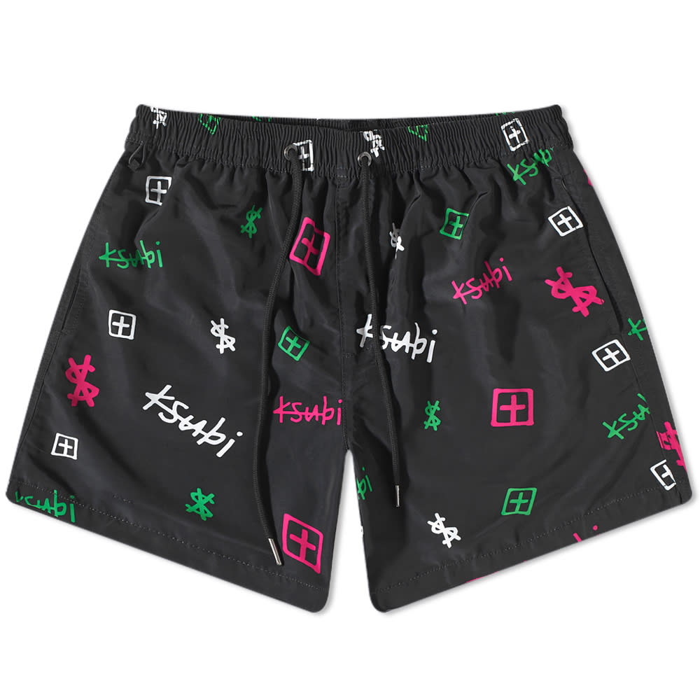 Plavky Ksubi Kash Box Burner Board Shorts Čierna | MPS23WA003, 0